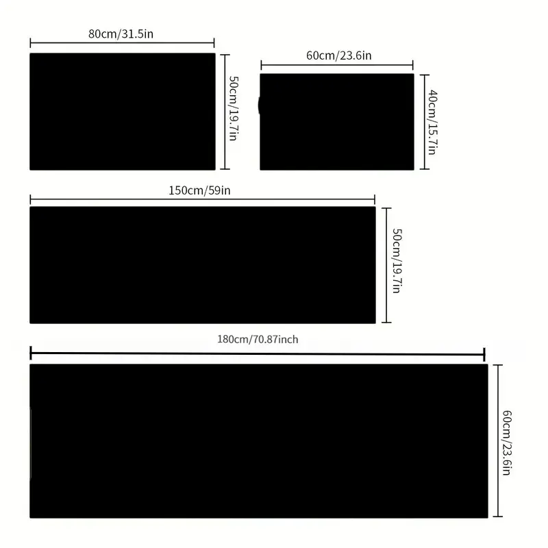 Rubber Floor Mat with Runner Geometric Pattern