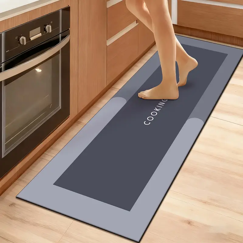 Rubber Floor Mat with Runner Geometric Pattern