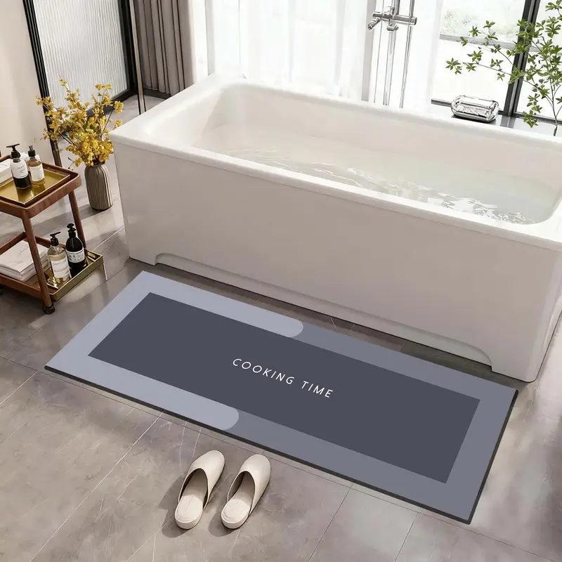 Rubber Floor Mat with Runner Geometric Pattern