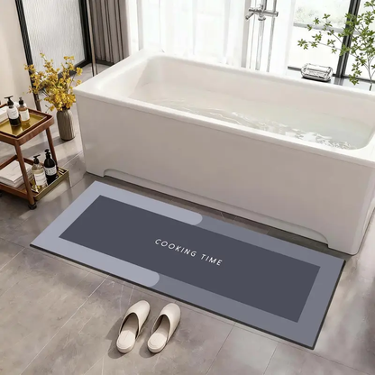 Rubber Floor Mat with Runner Geometric Pattern